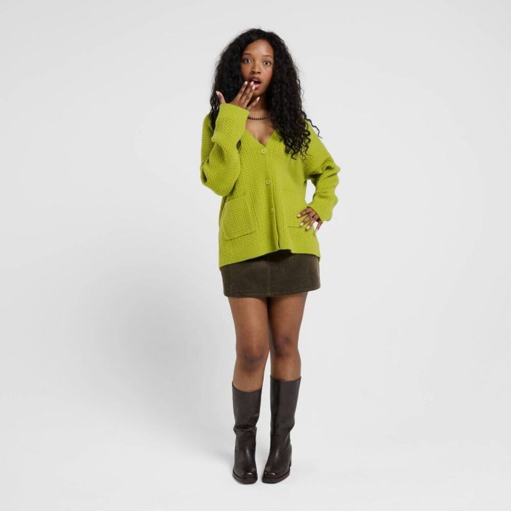 Women's dELiA*s Cardigan Sweater - Lime Green XS